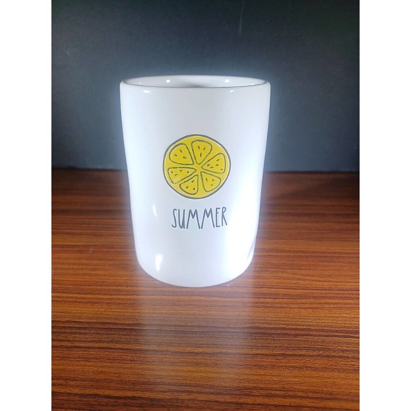 Rae Dunn Artisan Magenta Lemon Slice Summer Citrus Ceramic Yellow Trinket Cup - Picture 8 of 8